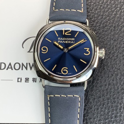 미러급 파네라이 남성용 라디오미르 PAM01383 오피치네 3데이즈 45mm 오토매틱 Cal.P.6000타입 블루 다이얼 pan5243 Ⅳ