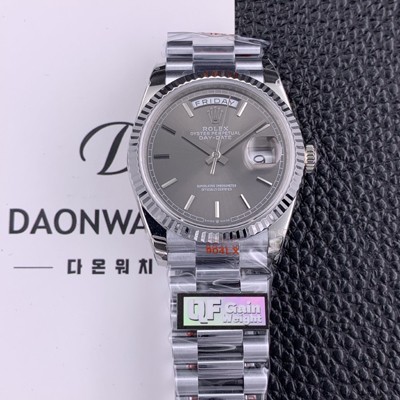 미러급 로렉스 남성용 New 데이데이트 m128236 플루티드 36mm 오토매틱 Cal.3255 타입 그레이 다이얼 rol5602 Ⅳ