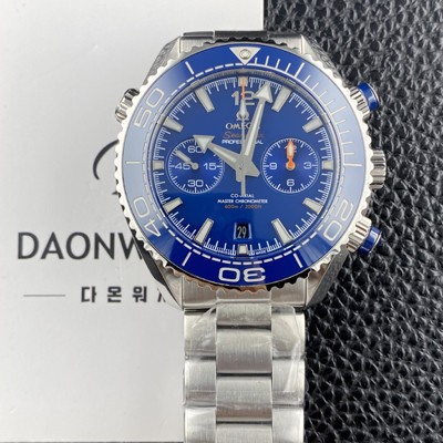 미러급 오메가 남성용 씨마스터 신제품 215.30.46.51.03.001 플래닛 오션 600m 코액시얼 마스터 크로노미터 45.5mm 크로노그래프 오토매틱 Cal.9900 타입 블루 다이얼 omg0249 Ⅳ
