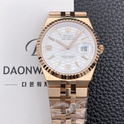 미러급 로렉스 남성용 랜드드웰러 m127335 플랫 주빌리 18K 로즈골드 40mm 오토매틱 Cal.7135타입 화이트 다이얼 rol5641 Ⅳ