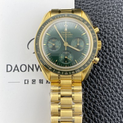 미러급 오메가 남성용 스피드마스터 프로페셔널 310.60.42.50.10.001 문워치 42mm 18K 옐우골드 수동형 Cal.3861타입 그린 다이얼 omg0266 Ⅳ