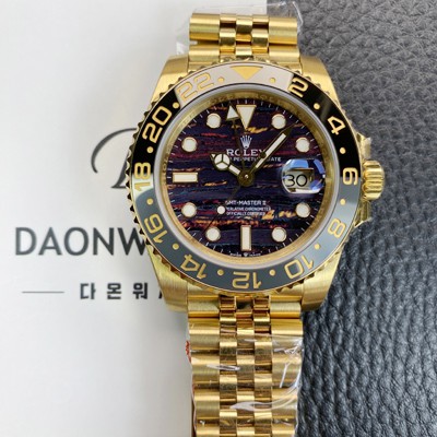 미러급 로렉스 남성용 지엠티 마스터 126718GRNR 타이거 아이언 18K 옐우골드 오토매틱 Cal.3285타입 브라운 다이얼 rol5612 Ⅳ