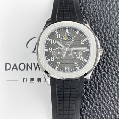 미러급 파텝필립 남성용 아쿠아넛 5261R 루스 연간 캘린더 문페이즈 39.9mm 오토매틱 Cal.324 S C 타입 그레이 다이얼 pat2267 Ⅳ