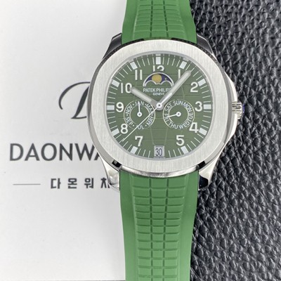 미러급 파텝필립 남성용 아쿠아넛 5261R 루스 연간 캘린더 문페이즈 39.9mm 오토매틱 Cal.324 S C 타입 그린 다이얼 pat2269 Ⅳ