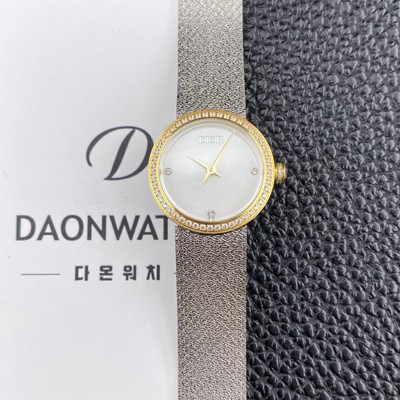 미러급 디올 여성용 라디드 사틴 25mm 다이아몬드 쿼츠 무브먼트 화이트 자게 다이얼 dio1005 Ⅳ