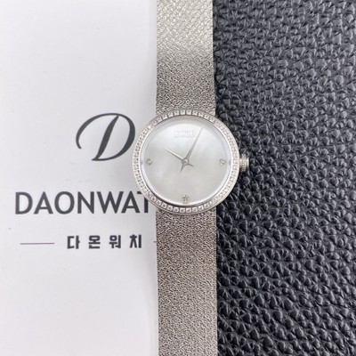 미러급 디올 여성용 라디드 사틴 25mm 다이아몬드 쿼츠 무브먼트 화이트 자게 다이얼 dio1007 Ⅳ