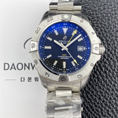 미러급 브라이틀링 남성용 어벤져 지엠티 44mm 메탈줄 오토매틱 2836-2 타입 블랙 다이얼 bre6065 Ⅳ