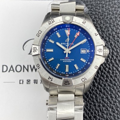 미러급 브라이틀링 남성용 어벤져 지엠티 44mm 메탈줄 오토매틱 2836-2 타입 블루 다이얼 bre6066 Ⅳ