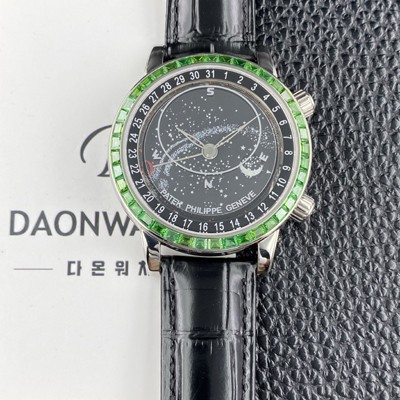 미러급 파텍필립 남성용 그랜드 컴플리케이션 6104P 문페이즈 43mm 오토매틱 Cal.240 타입 블랙 다이얼 pat2276 Ⅳ