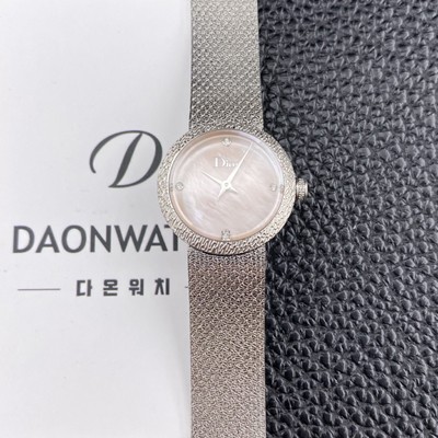 미러급 디올 여성용 라디드 사틴 25mm 쿼츠 무브먼트 자게 다이얼 dio1011 Ⅳ