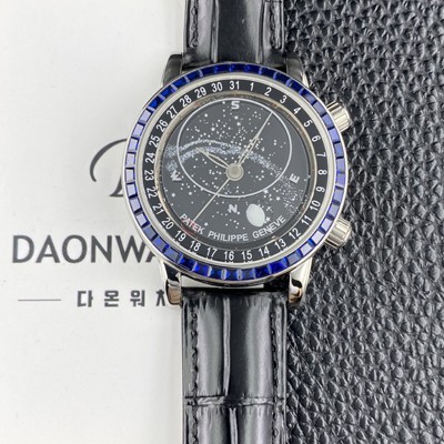 미러급 파텍필립 남성용 그랜드 컴플리케이션 6104P 문페이즈 43mm 오토매틱 Cal.240 타입 블랙 다이얼 pat2278 Ⅳ