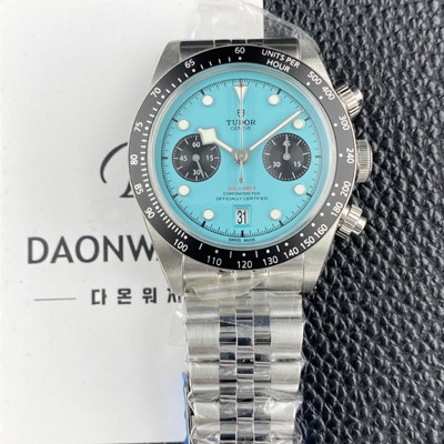 미러급 튜더 남성용 헤리티지 블랙베이 M79360N 크로노그래프 팬더 41mm 오토매틱 7750무브먼트 플라밍고 블루 다이얼 tud5139 Ⅳ