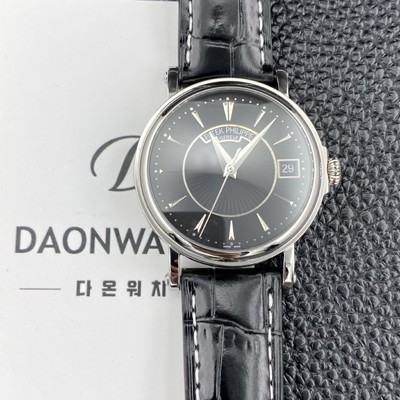 미러급 파텍필립 남성용 칼라트라바 5153G 가죽줄 38mm 오토매틱 Cal.324 타입 블랙 다이얼 pat2280 Ⅳ