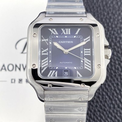 미러급 까르띠에 남성용 산토스 드 까르띠에 워치 WSSA0071 라지 39.8mm 오토매틱 9015 무브먼트 블루 다이얼 car69389 Ⅳ
