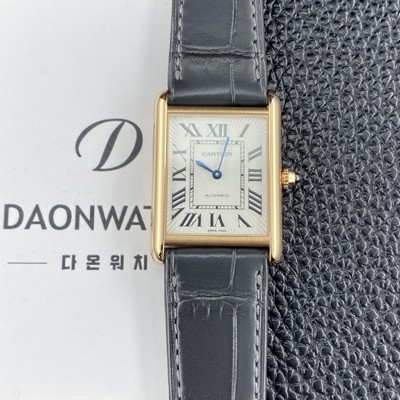 미러급 까르띠에 남성용 2025신상! 탱크 루이스 18K 로즈골드 38.1mm 악어가죽 오토매틱 무브먼트 화이트 다이얼 car69379 Ⅳ