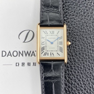 미러급 까르띠에 남성용 2025신상! 탱크 루이스 18K 로즈골드 38.1mm 악어가죽 오토매틱 무브먼트 화이트 다이얼 car69380 Ⅳ