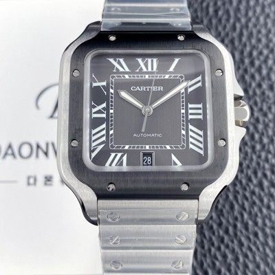 미러급 까르띠에 남성용 산토스 드 까르띠에 워치 WSSA0037 라지 39.8mm 오토매틱 9015 무브먼트 타크 그레이 다이얼 car69390 Ⅳ