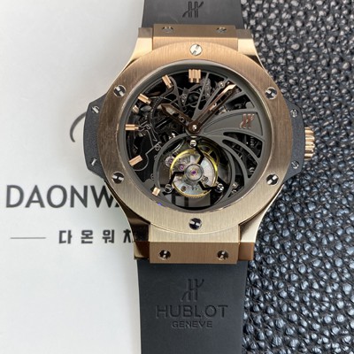 미러급 휴블렛 남성용 빅뱅 18K 로즈골드 투어빌론 탑재 무브먼트 스켈레톤 다이얼 hub2155 Ⅳ