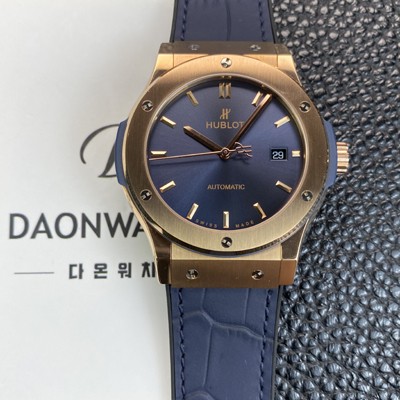 미러급 휴블렛 남성용 클래식 퓨전 511.OX.7180.LR 18K 로즈골드 42mm 오토매틱 2892타입 블루 다이얼 hub2146 Ⅳ