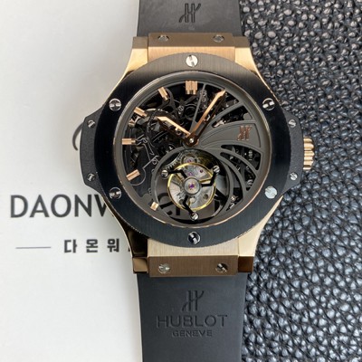 미러급 휴블렛 남성용 빅뱅 18K 로즈골드 투어빌론 탑재 무브먼트 스켈레톤 다이얼 hub2156 Ⅳ