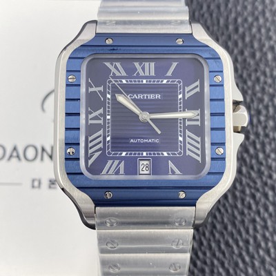 미러급 까르띠에 남성용 산토스 드 까르띠에 워치 WSSA0048 라지 39.8mm 오토매틱 9015 무브먼트 블루 다이얼 car69393 Ⅳ