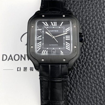 미러급 까르띠에 남성용 산토스 드 까르띠에 워치 WSSA0039 라지 39.8mm 오토매틱 9015 무브먼트 블랙 다이얼 car69394 Ⅳ