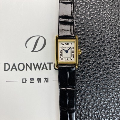 미러급 까르띠에 여성용 탱크 루이스 미니 WGTA0212 18K 옐우골드 24mm 가죽줄 쿼츠 무브먼트 화이트 다이얼 car69374 Ⅳ