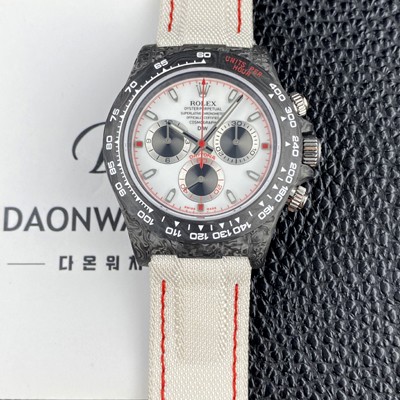 미러급 로렉스남성용 데이토나 DIW 포지드카본 커스텀 40미리 크로노그래프 오토매틱 Cal.4130 무브먼트 화이트 다이얼 rol5653 Ⅳ