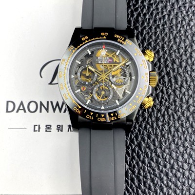 미러급 로렉스남성용 하이엔드 데이토나 세라믹 베젤 40mm 크로노그래프 오토매틱 Cal.4130 무브먼트 스켈레톤 다이얼 rol5663 Ⅳ