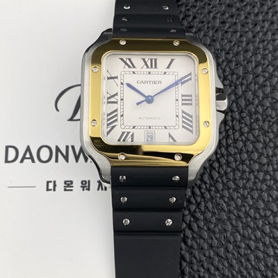 미러급 까르띠에 남성용 산토스 드 까르띠에 워치 W2SA0009 라지 39.8mm 18K 옐우골드 오토매틱 9015 무브먼트 화이트 다이얼 car69397 Ⅳ