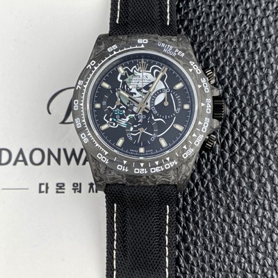 미러급 로렉스남성용 데이토나 DIW 포지드카본 커스텀 40미리 크로노그래프 오토매틱 Cal.4130 무브먼트 블랙 다이얼 rol5645 Ⅳ
