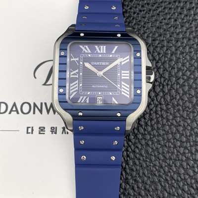 미러급 까르띠에 남성용 산토스 드 까르띠에 워치 WSSA0048 라지 39.8mm 오토매틱 9015 무브먼트 블루 다이얼 car69400 Ⅳ