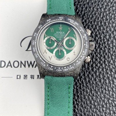 미러급 로렉스남성용 데이토나 DIW 포지드카본 커스텀 40미리 크로노그래프 오토매틱 Cal.4130 무브먼트 그린 다이얼 rol5650 Ⅳ