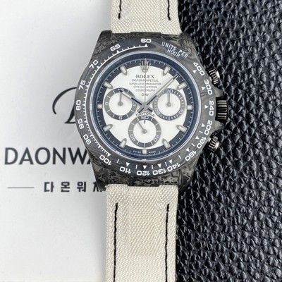 미러급 로렉스남성용 데이토나 DIW 포지드카본 커스텀 40미리 크로노그래프 오토매틱 Cal.4130 무브먼트 화이트 다이얼 rol5652 Ⅳ