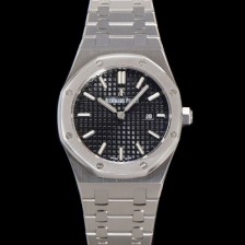 미러급 오데마피게 여성용 로얄오크 67650ST.OO.1261ST.01 브레이슬릿 33mm 쿼츠 무브먼트 블랙 와플 다이얼 AUD0254 Ⅳ