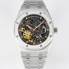 미러급 오데마피게 남성용 로얄오크 15407ST.OO.1220ST.01 더블 밸런스 휠 오픈워크 41mm 오토매틱 Cal.3132무브먼트 스켈레톤 다이얼 AUD0211 Ⅳ