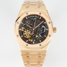 미러급 오데마피게 남성용 로얄오크 15407OR.OO.1220OR.01 더블 밸런스 휠 오픈워크 18k 로즈골드 41mm 오토매틱 Cal.3132무브먼트 스켈레톤 다이얼 AUD0242 Ⅳ