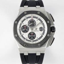 미러급 오데마피게 남성용 NEW MOVT UP!! 로얄오크 오프쇼어 26400SO.OO.A002CA.01 블랙 세라믹 베젤 크로노그래프 화이트 와플 다이얼 오토매틱 무브먼트 AUD0203 Ⅳ