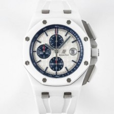 미러급 오데마피게 남성용 로얄오크 오프쇼어 26400IO.OO.A004CA.01 리얼세라믹 화이트 와플 다이얼 화이트 러버 스트랩 오토매틱 무브먼트 AUD0203 Ⅳ