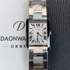 미러급 까르띠에 남여공용 탱크 W5200014 로마인덱스 화이트 다이얼 쿼츠 무브먼트 CAR0503 Ⅳ