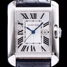 미러급 까르띠에 남성용 탱크 화이트 다이얼 쿼츠 무브먼트 CAR0007 Ⅳ