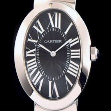 미러급 까르띠에 여성용 베누아 스위스 쿼츠 실버 베젤 블랙 다이얼 CAR0010 Ⅳ