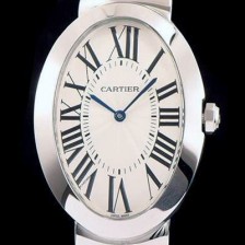 미러급 까르띠에 여성용 베누아 스위스 쿼츠 실버 베젤 화이트 다이얼 CAR0011 Ⅳ