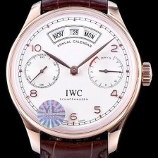 미러급 아이더블유씨 남성용 포르투기즈 애뉴얼 캘런더 로즈골드 IW503504 화이트 다이얼 IWC1204 Ⅳ