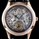 미러급 예거르쿨트르 남성용 신형 마스터 그랜드 투어빌론 18K 로즈골드 케이스 쥬얼 다이아몬드 인덱스 블랙&실버 스켈레톤 다이얼 투어빌론 무브먼트 JAG0402 Ⅳ