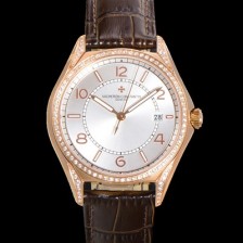 미러급 바쉐론 콘스탄틴 남성용 피프티식스 Ref.4600E 오토매틱 1326 타입 18K 로즈골드 40mm 보석/큐빅 가죽줄 실버 다이얼 vac1149 Ⅳ