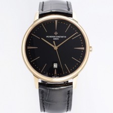 미러급 바쉐론콘스탄틴 남성용 패트리모니 85180/000R-9232 셀프 와인딩 드레스 워치!! 18K 로즈골드 케이스 블랙 다이얼 오토매틱 무브먼트 vac1161 Ⅳ