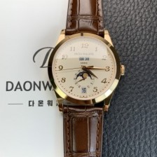 미러급 파텍필립 남성용 컴플리케이션 5396R-012 에뉴얼 캘린더 39MM UP!! 데이데이트 문페이즈 18K 로즈골드 케이스 화이트 다이얼 Cal.324 S C 오토매틱 무브먼트 PAT0151 Ⅳ