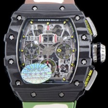 미러급 리차드밀레 남성용 오토매틱 플라이백 RM11-03 오버사이즈 데이트 크로노그래프레드 포지드 카본 케이스 스켈레톤 다이얼 오토매틱 무브먼트 RIC0241 Ⅳ