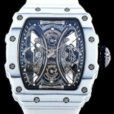 미러급 리차드밀레 남성용 뚜르비용 RM53-01 파블로 맥도너우 화이트 카본 TPT 스켈레톤 다이얼 오토매틱 무브먼트 RIC0402 Ⅳ